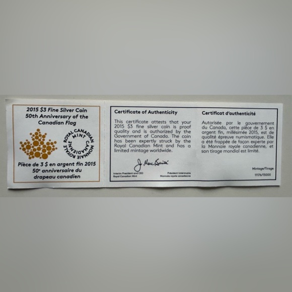RCM Fine Silver Coloured Coin- 50th Anniversary of the Canadian Flag (2015) - Picture 6 of 6